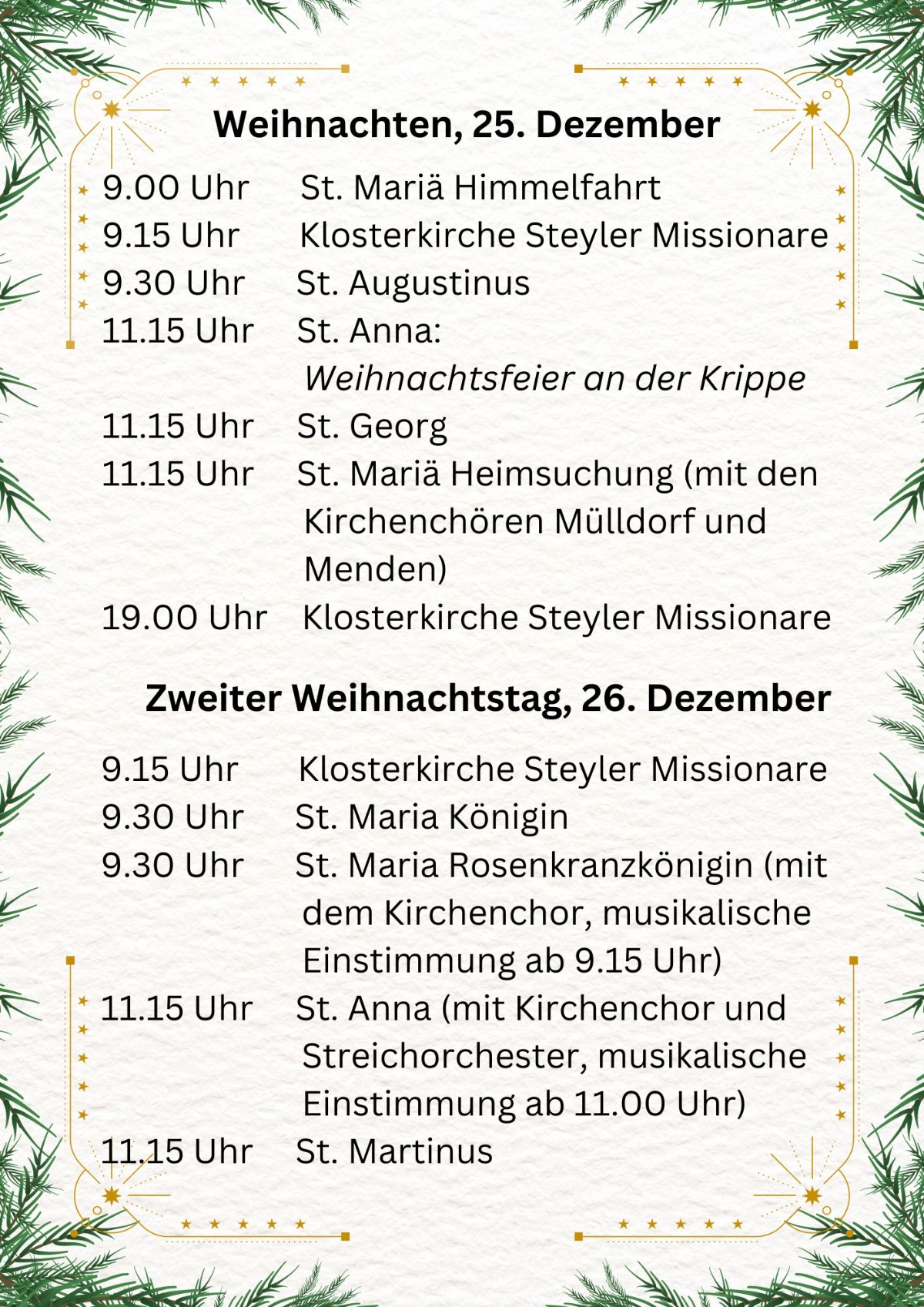 Weihnachtstage 2024